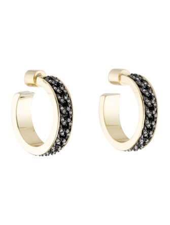 Demarson Mini Eclipse Crystal Pave Chain Hoop Earrings