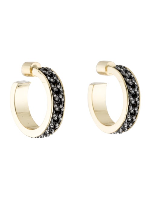 Demarson Mini Eclipse Crystal Pave Chain Hoop Earrings