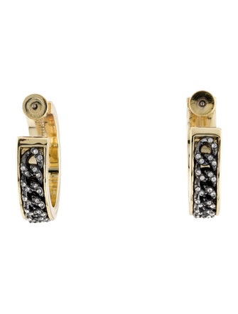 Demarson Mini Eclipse Crystal Pave Chain Hoop Earrings