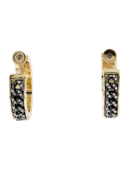 Demarson Mini Eclipse Crystal Pave Chain Hoop Earrings