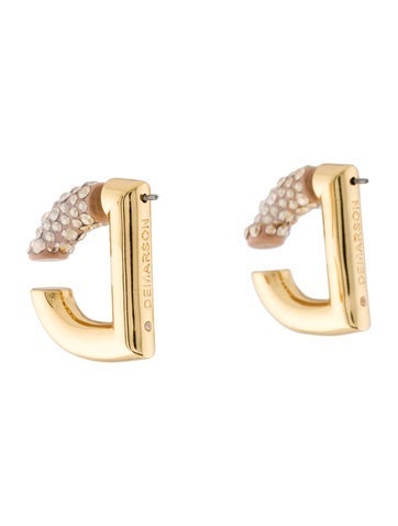 Demarson Hoop Crystal Nude Dash Earrings