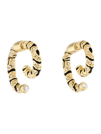 Demarson Crystal & Enamel Zebra Drop Earrings