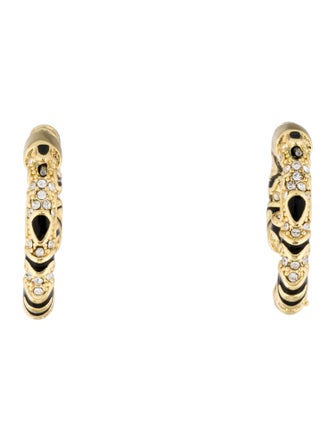 Demarson Crystal & Enamel Zebra Drop Earrings