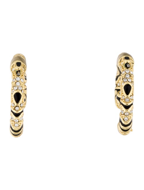 Demarson Crystal & Enamel Zebra Drop Earrings