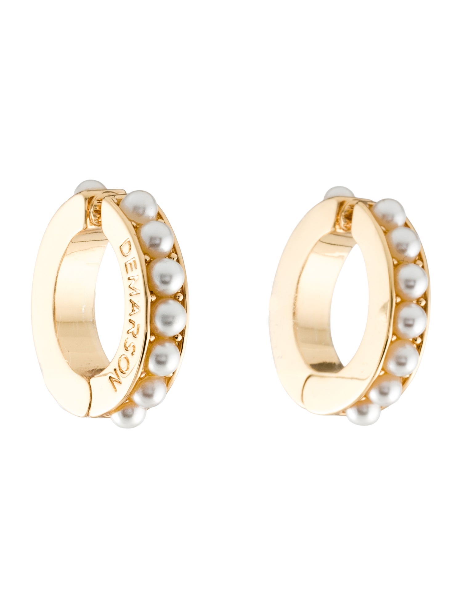Demarson Faux Pearl Hoop Earrings