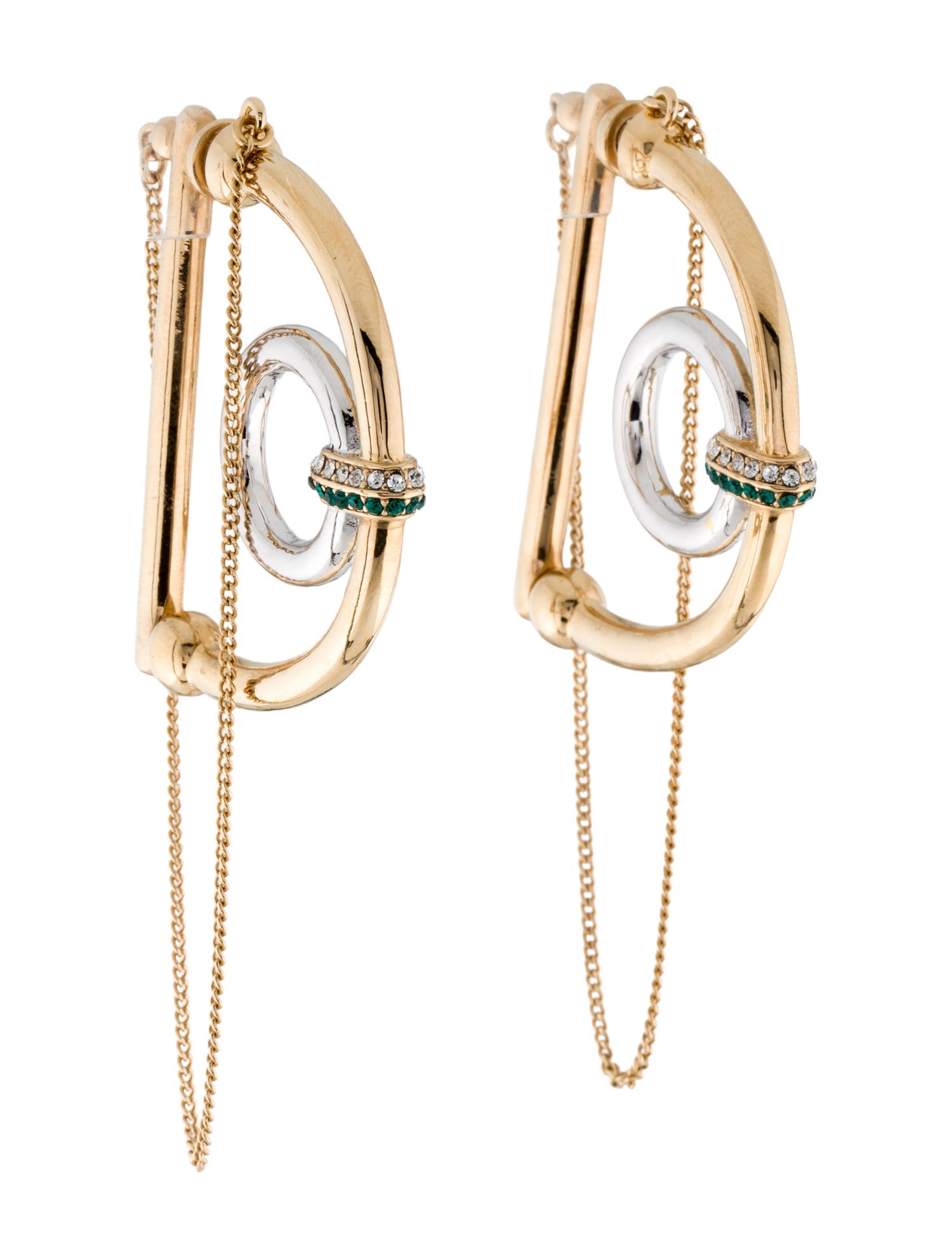 Demarson Two-Tone Crystal Dema Drop Earring