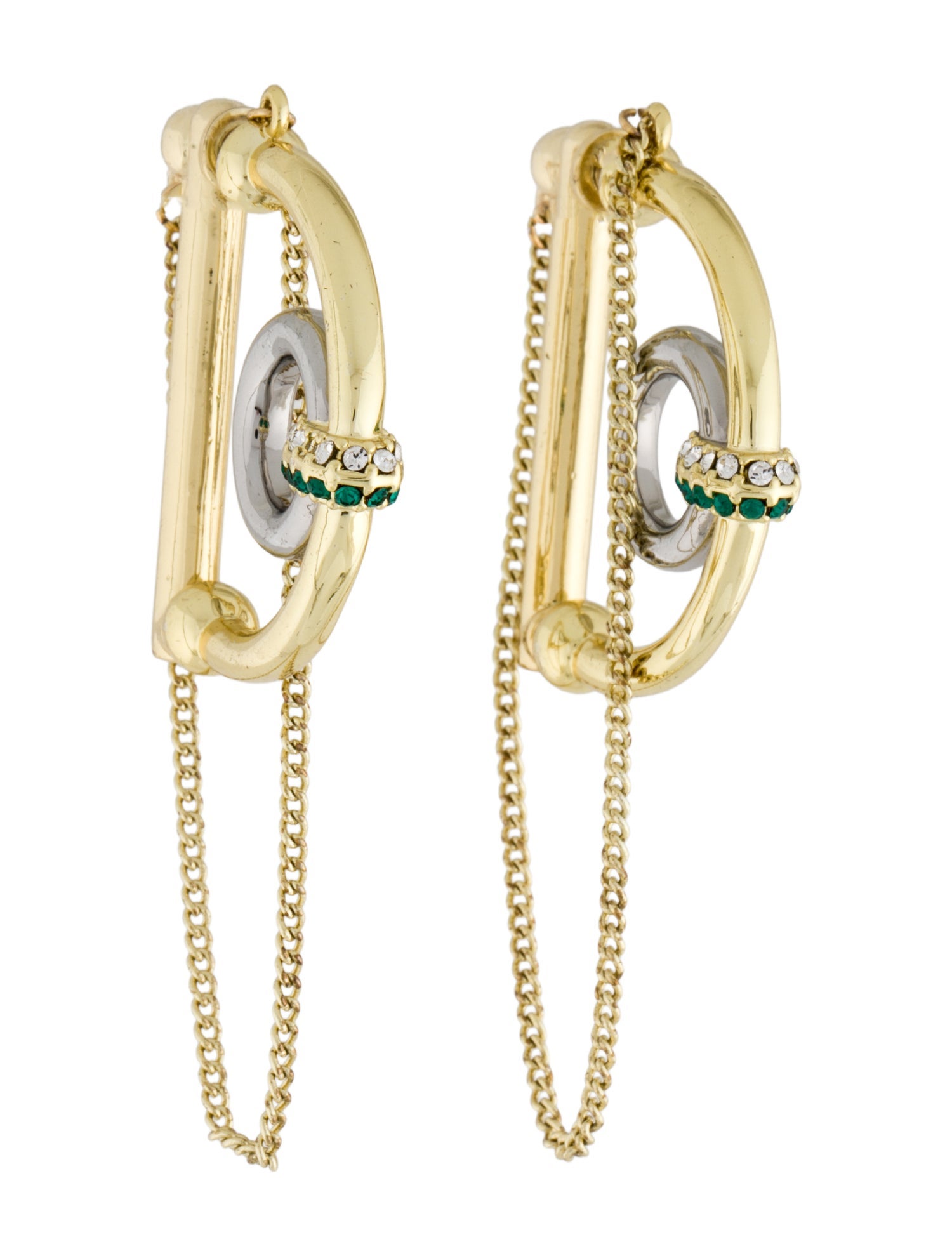 Demarson Crystal Two-Tone 'Dema' Drop Earrings