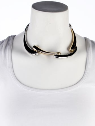 Demarson Crystal Two-Tone 'Aries' Collar Necklace