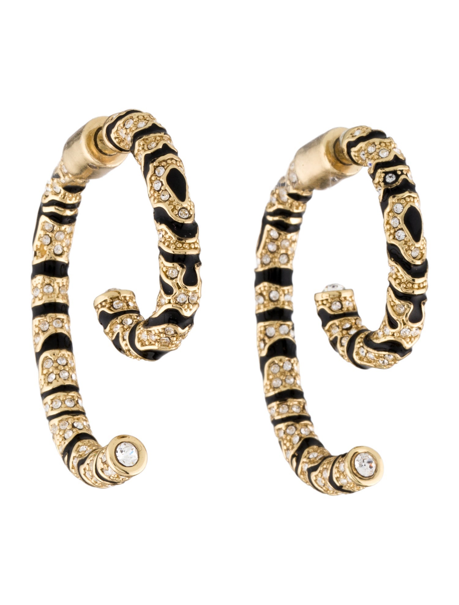 Demarson Zebra Pave Luna Crystal Earrings