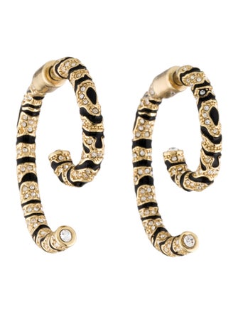 Demarson Zebra Pave Luna Crystal Earrings
