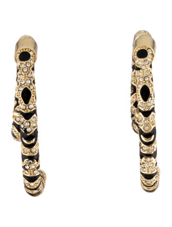 Demarson Zebra Pave Luna Crystal Earrings