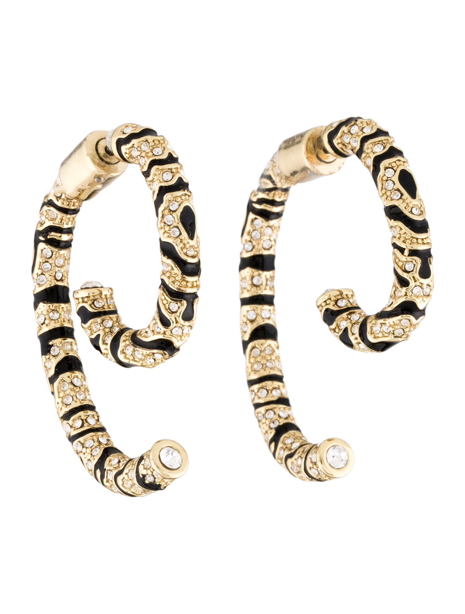 Demarson Zebra Pave Luna Crystal Earrings