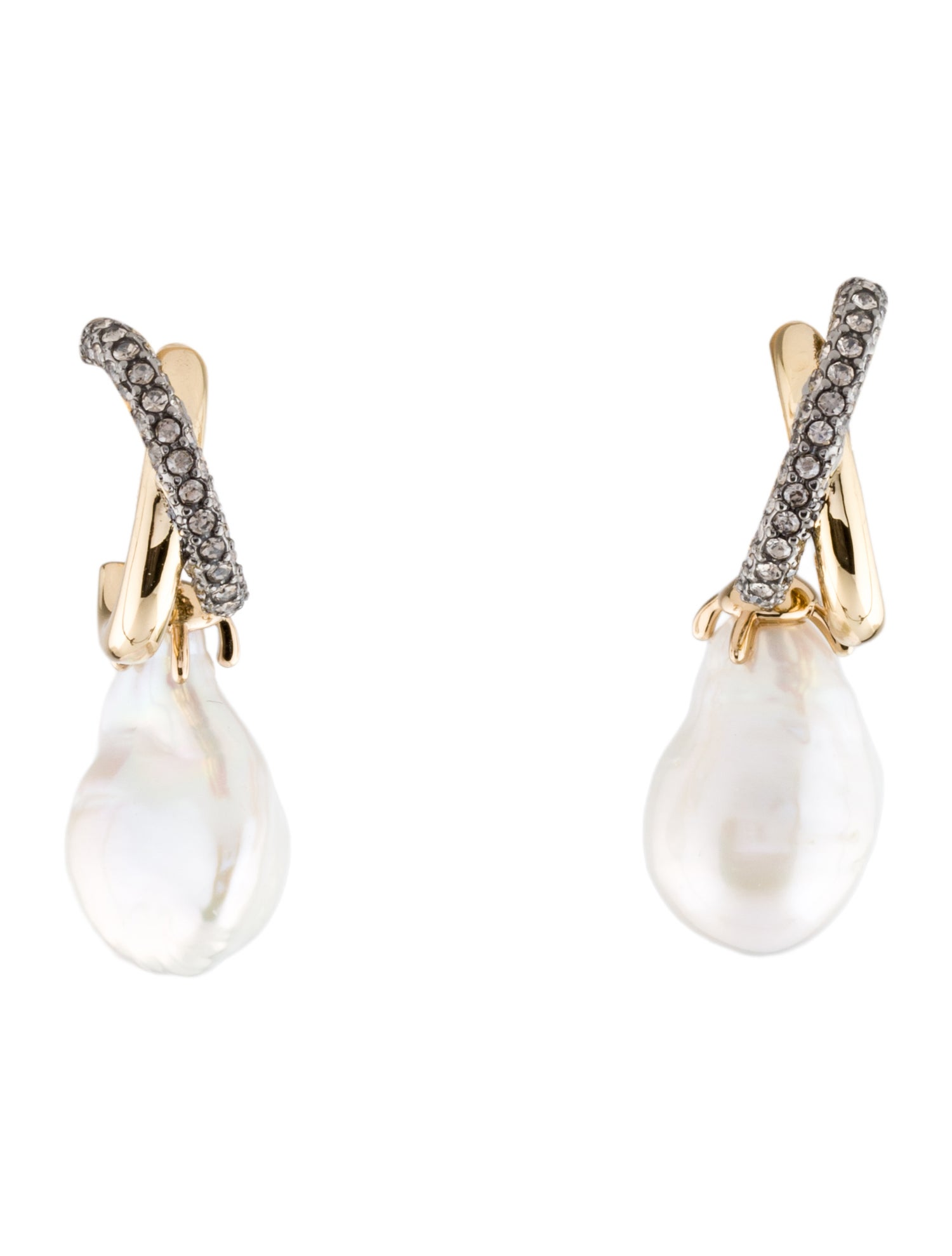 Demarson Pearl & Crystal Melu Drop Earrings
