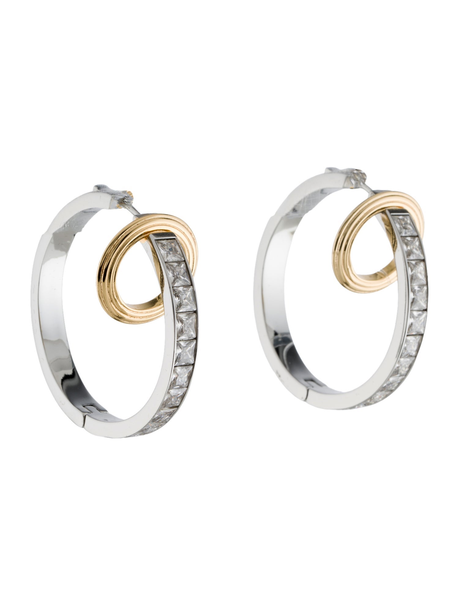 Demarson Isla Two-Tone Double Hoop Earrings