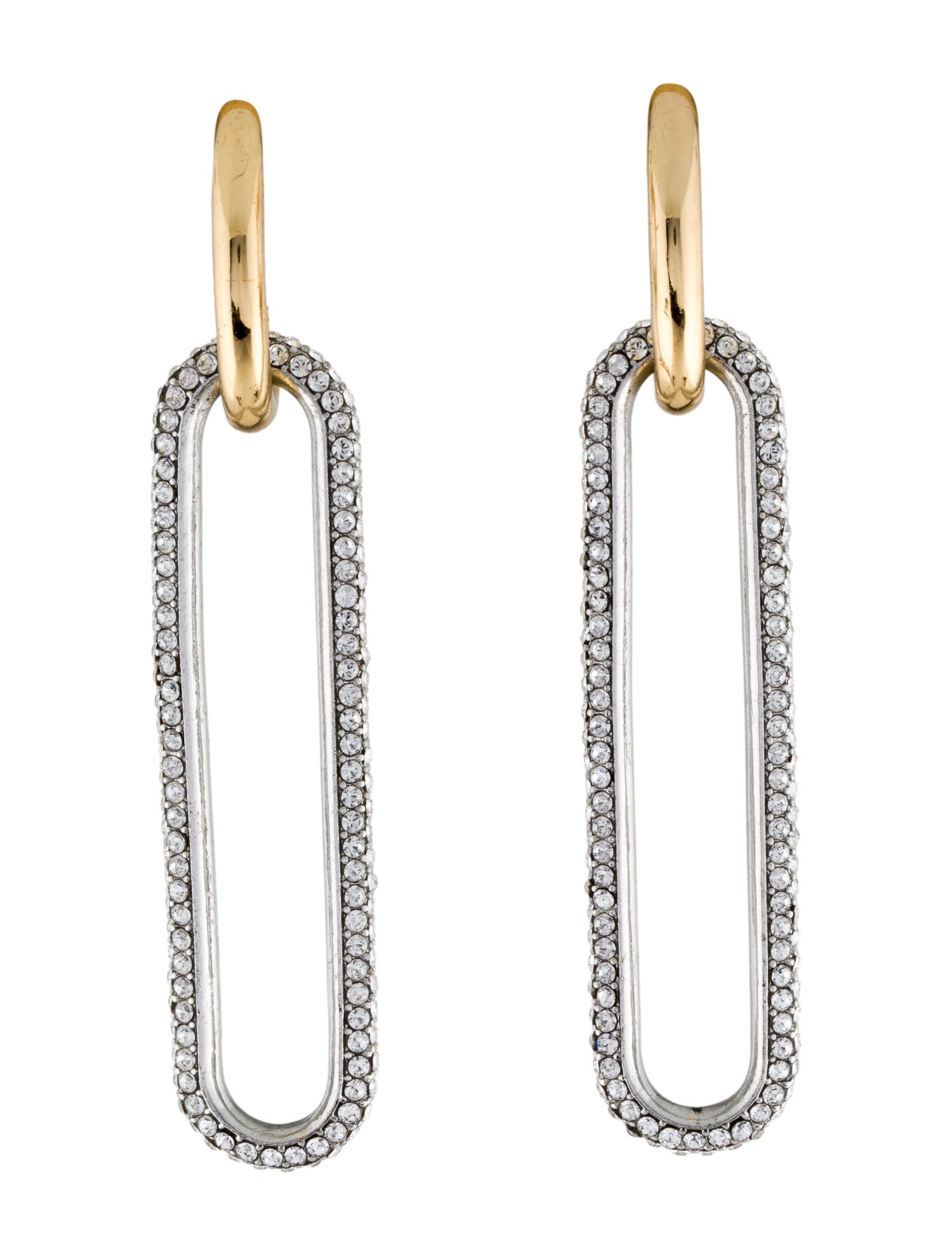 Demarson Crystal Two-Tone Drop Earrings