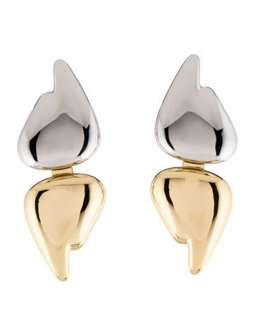 Pre-owned Demarson Blaze Two-tone Convertible Earrings In Multi