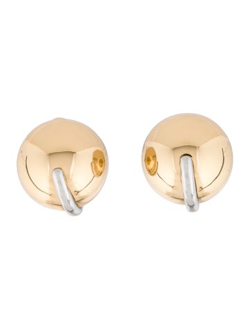 Pre-owned Demarson Jane Two-tone Oversized Stud Earrings In Multi