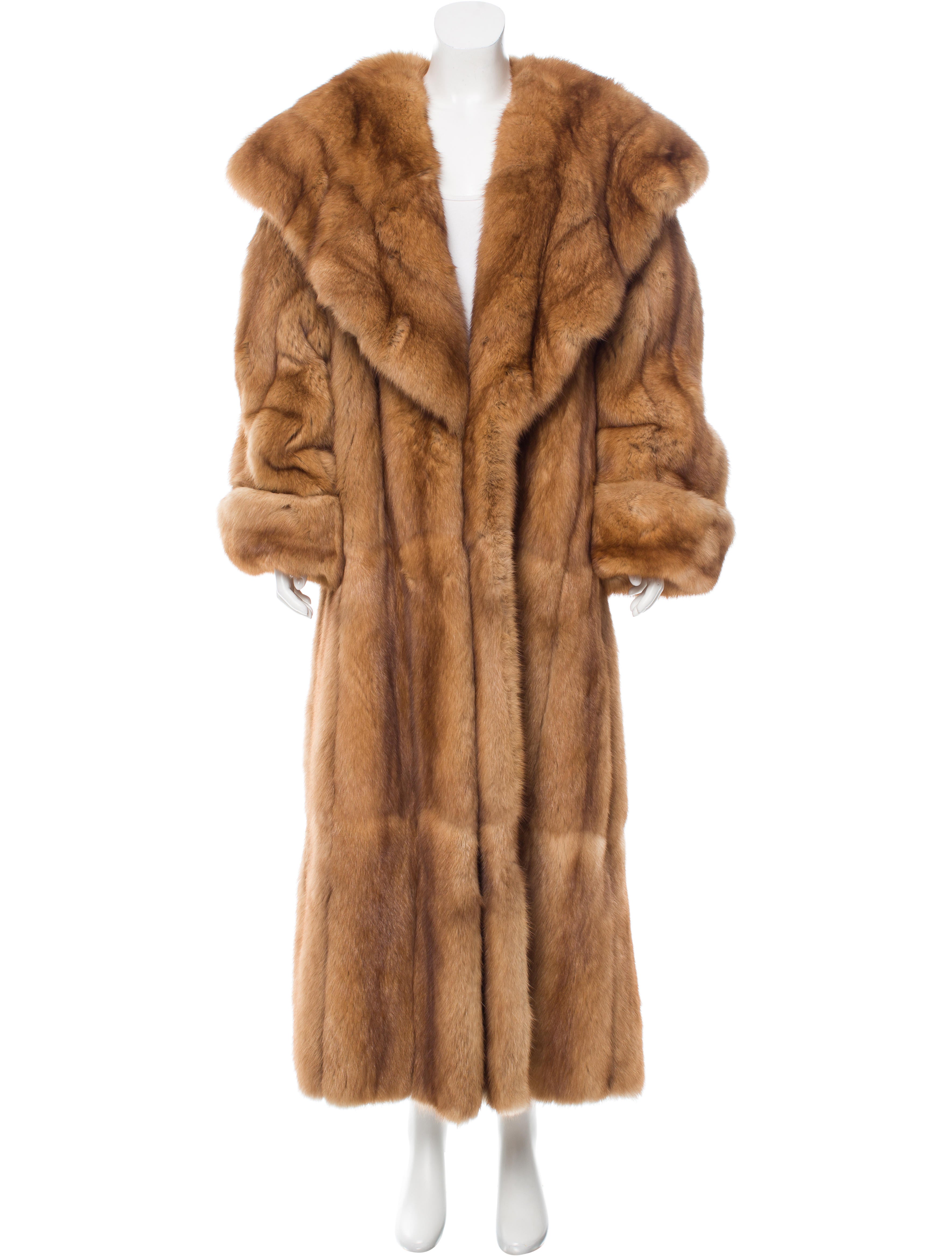 Dennis Basso Sable Fur Long Coat Neutrals Coats, Clothing DEN20435