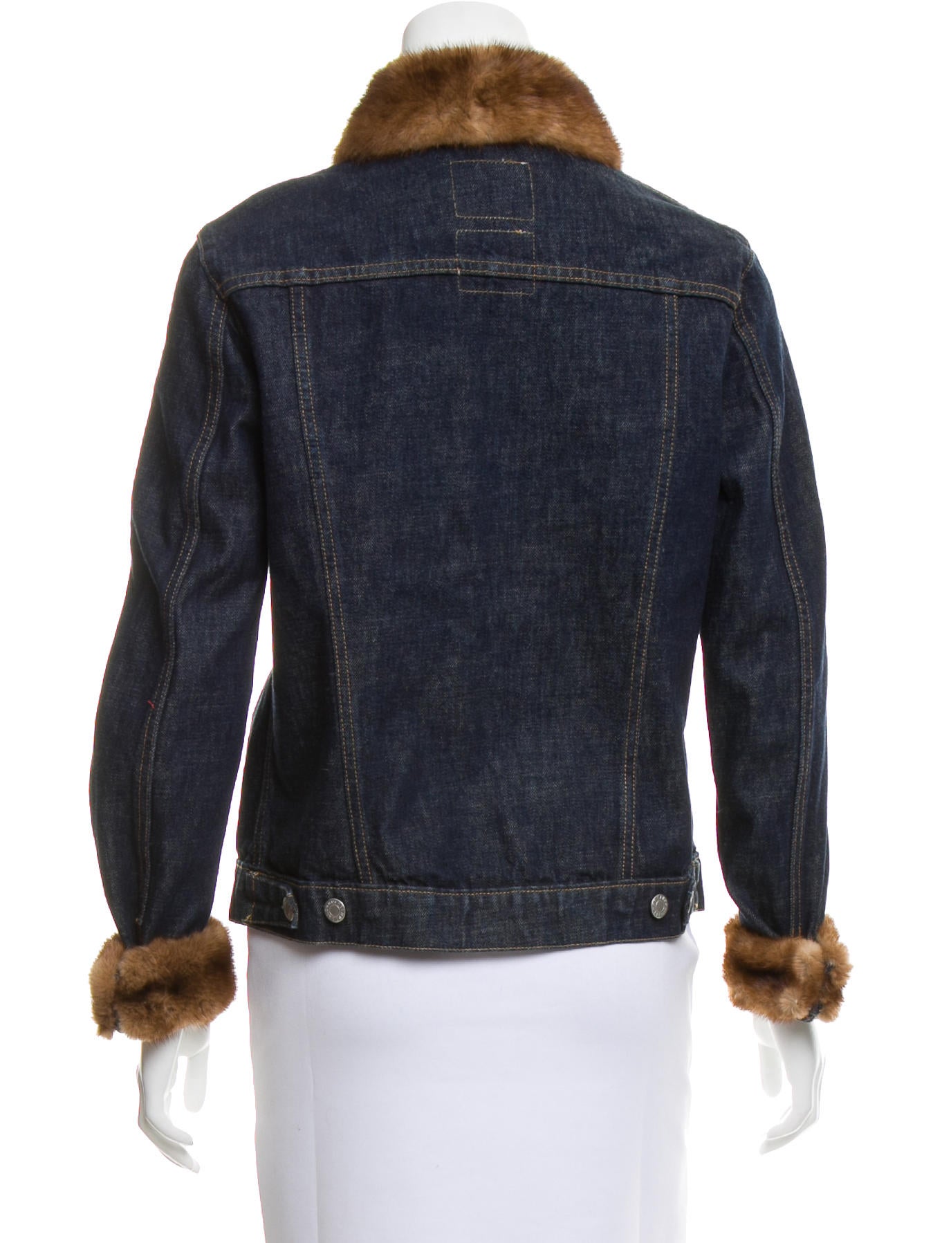 Dennis Basso FurTrimmed Denim Jacket Clothing DEN20560 The RealReal