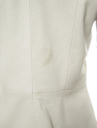 Dennis Basso Mock Neck Leather Vest