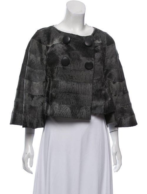 Dennis Basso Ponyhair Crop Jacket