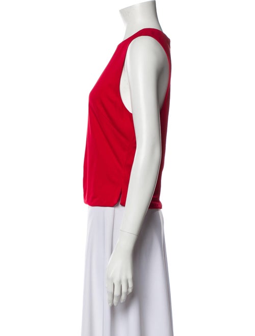 Dennis Basso Crew Neck Sleeveless Crop Top