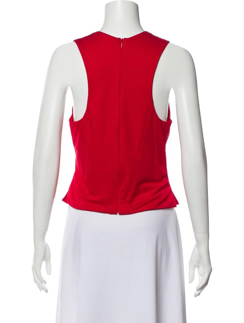 Dennis Basso Crew Neck Sleeveless Crop Top