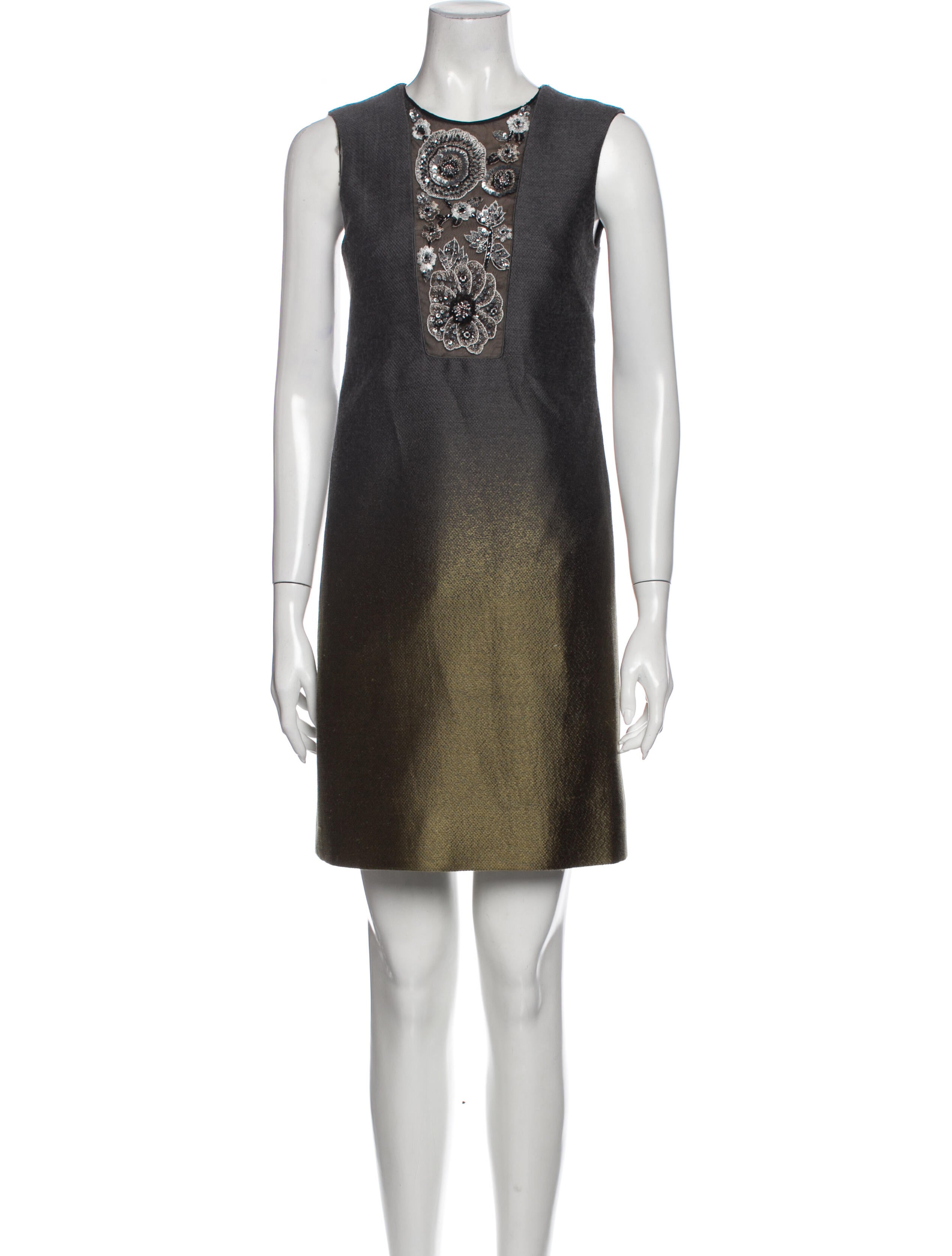 Dennis Basso Colorblock Pattern Mini Dress