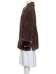 Dennis Basso Leather Faux Fur Coat