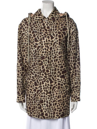 Dennis Basso Silk Animal Print Coat