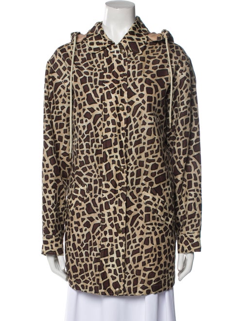 Dennis Basso Silk Animal Print Coat