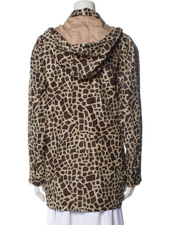 Dennis Basso Silk Animal Print Coat