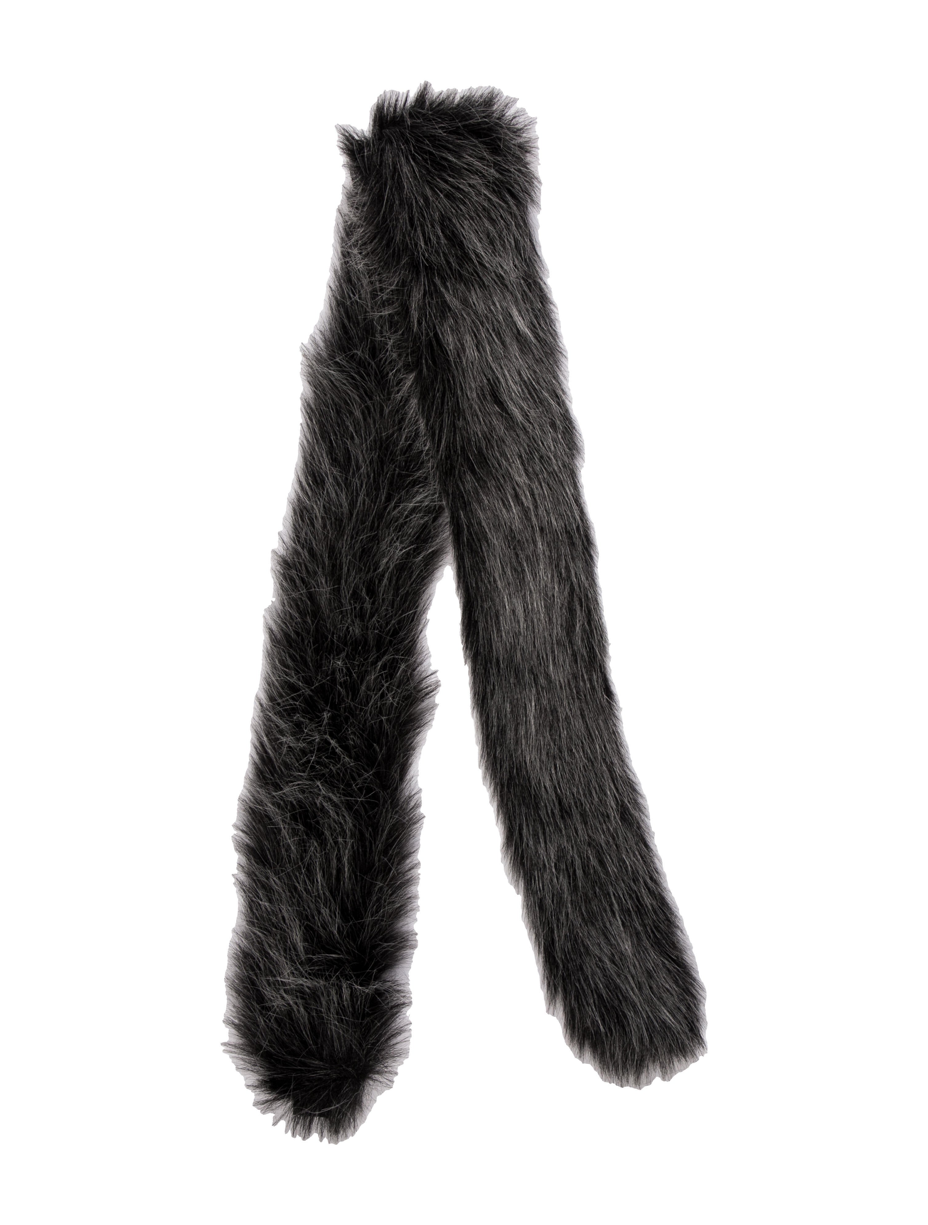 Dennis Basso Faux Fur Printed Scarf