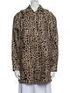 Dennis Basso Silk Animal Print Faux Fur Coat