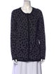 Dennis Basso Animal Print Scoop Neck Sweater