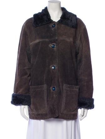 Dennis Basso Leather Faux Fur Jacket