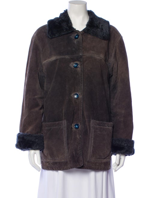 Dennis Basso Leather Faux Fur Jacket