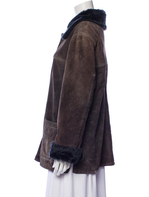 Dennis Basso Leather Faux Fur Jacket