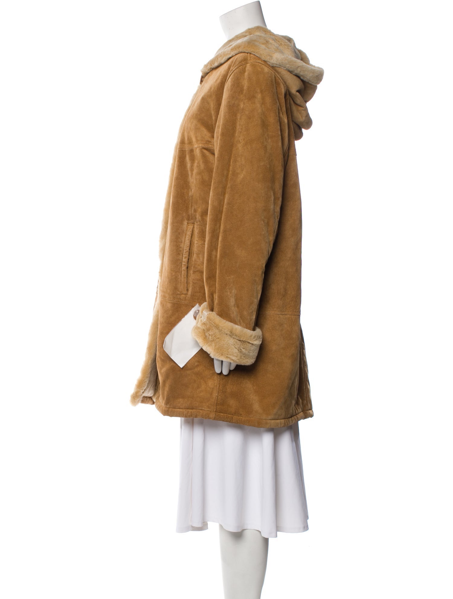 Dennis Basso Leather Faux Fur Coat