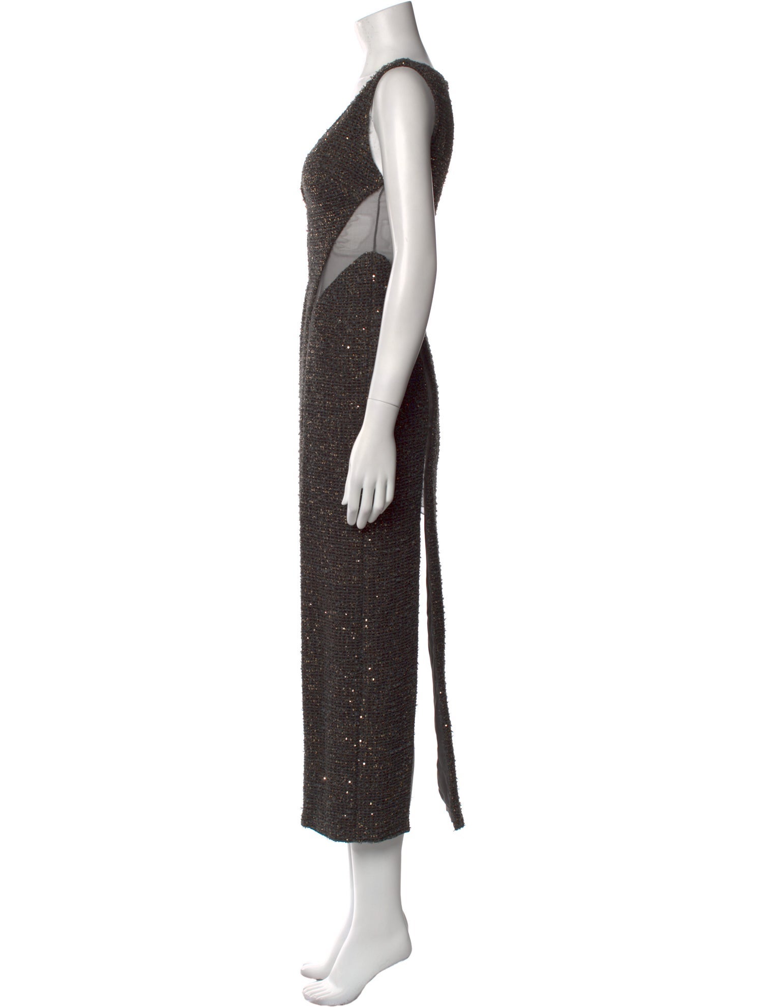 Dennis Basso V-Neck Long Dress