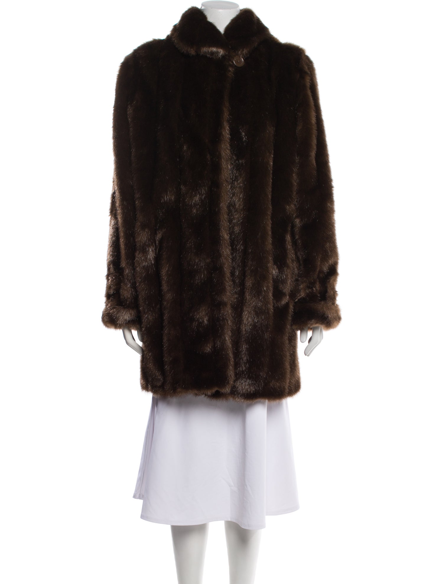 Dennis Basso Faux Fur Faux Fur Coat