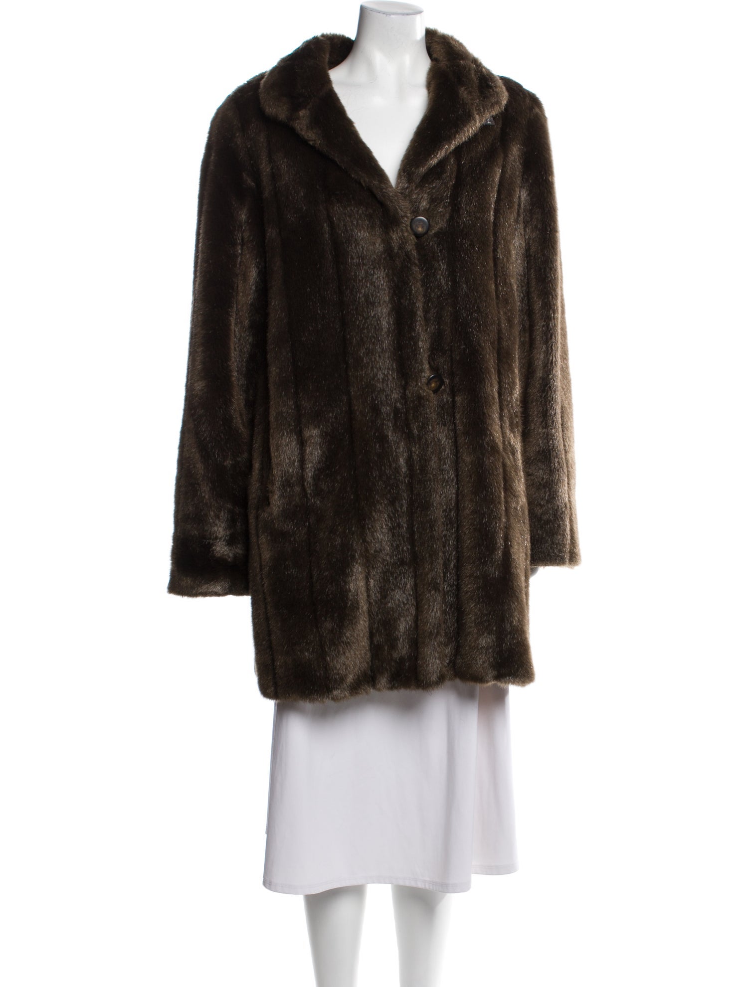 Dennis Basso Faux Fur Faux Fur Coat