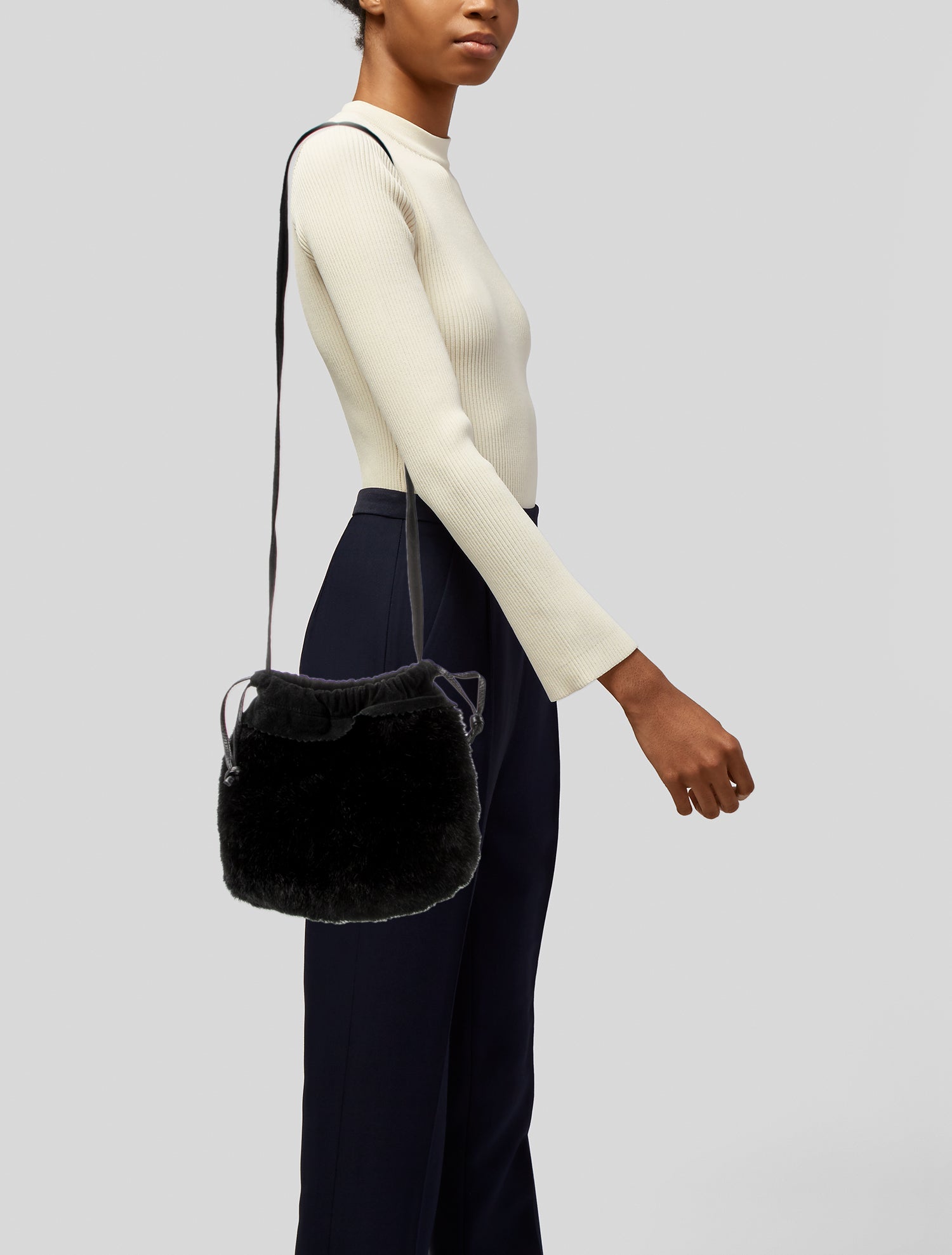 Dennis Basso Faux Fur Crossbody Bag Vintage