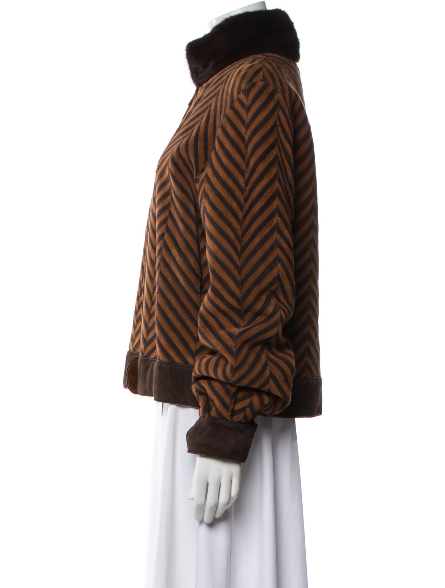 Dennis Basso Lambskin Printed Faux Fur Jacket
