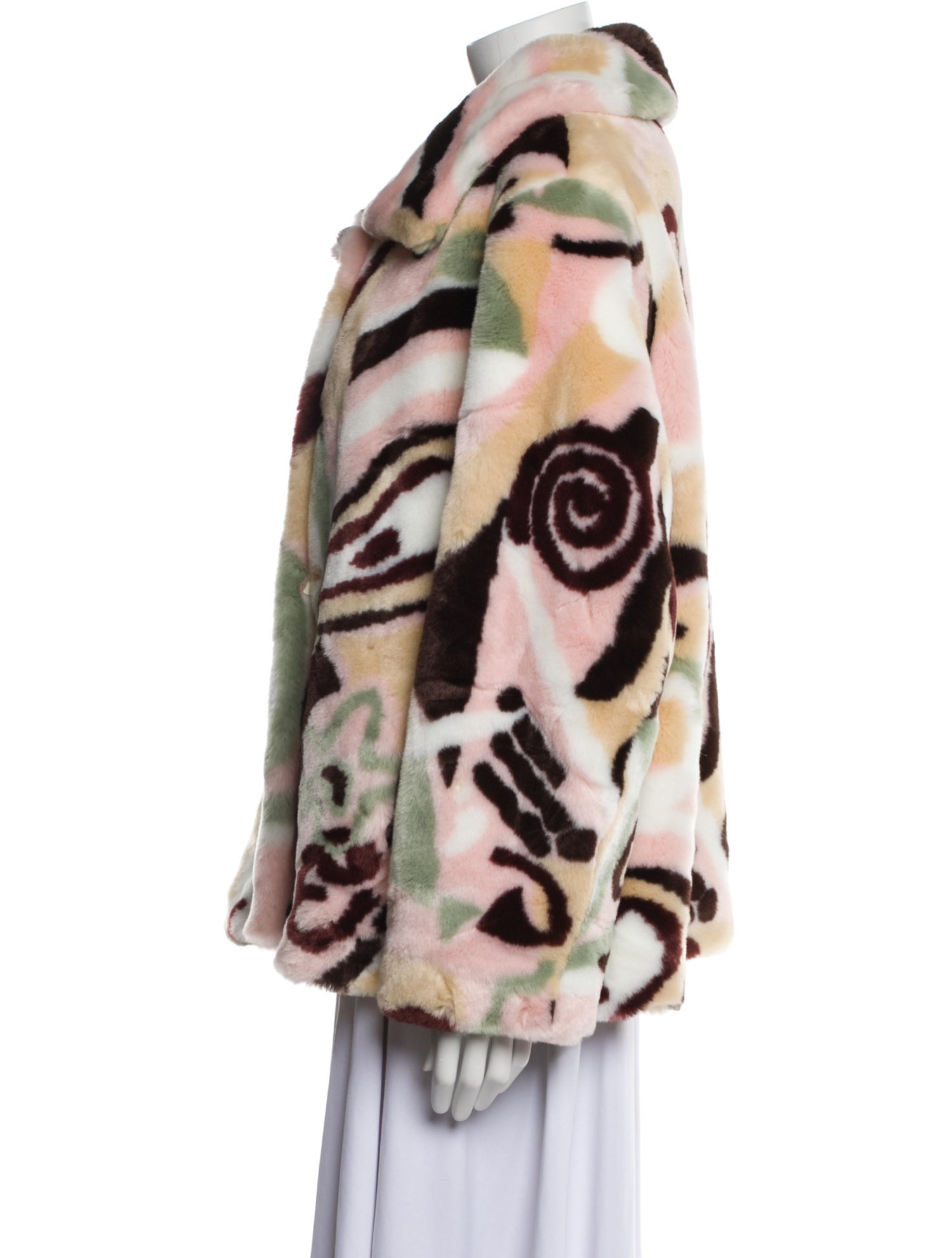 Dennis Basso Printed Faux Fur Jacket