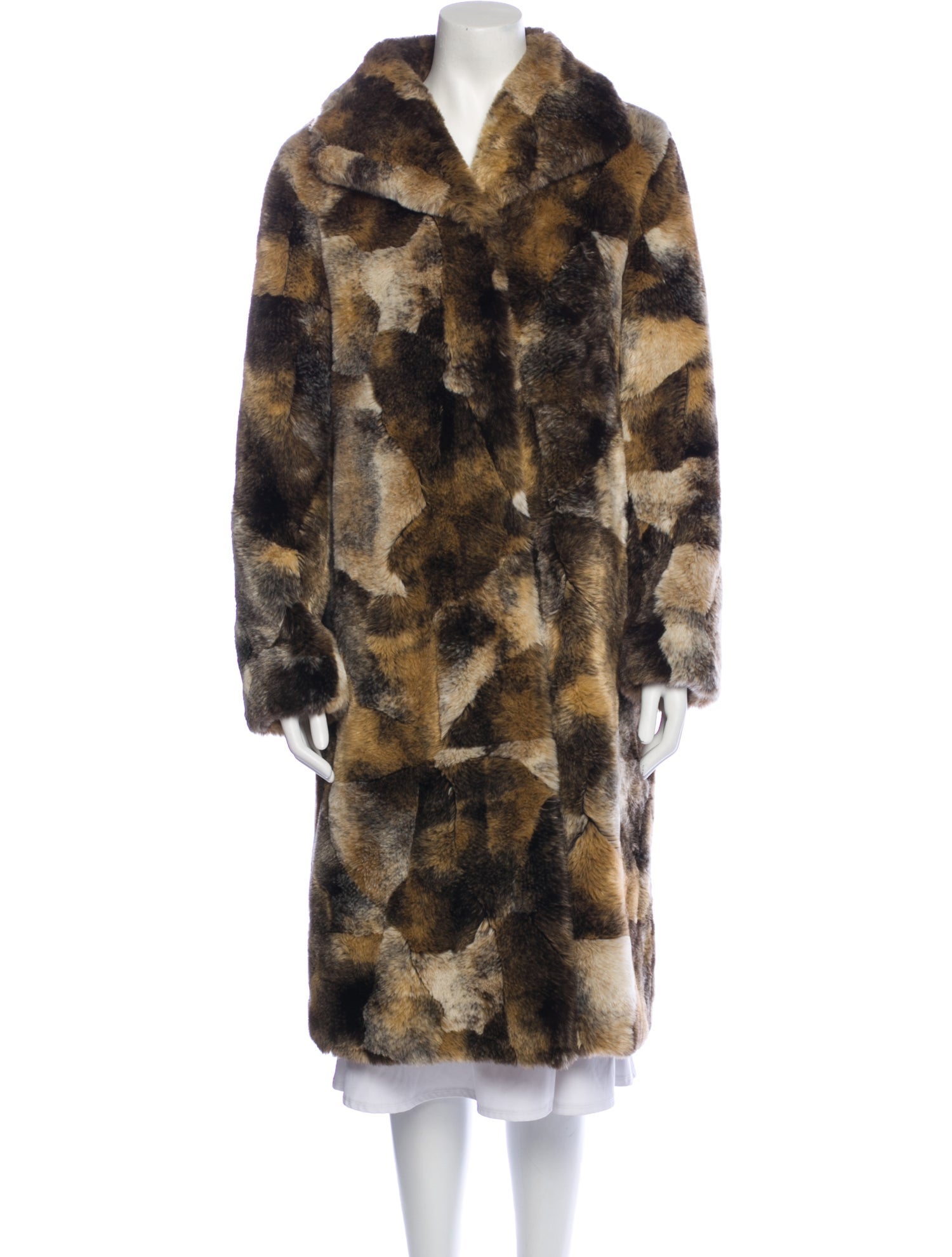 Dennis Basso Printed Faux Fur Coat