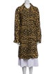 Dennis Basso Silk Animal Print Faux Fur Coat