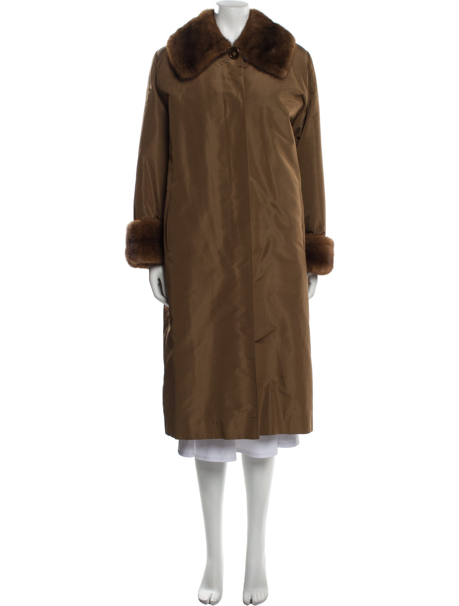 Dennis Basso Nylon Fur Coat