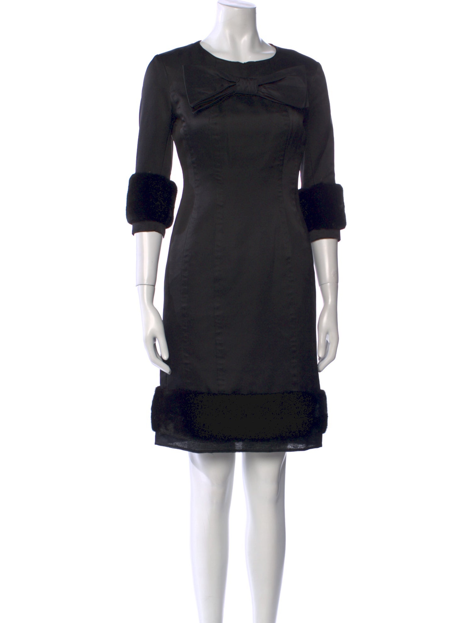 Dennis Basso Crew Neck Knee-Length Dress