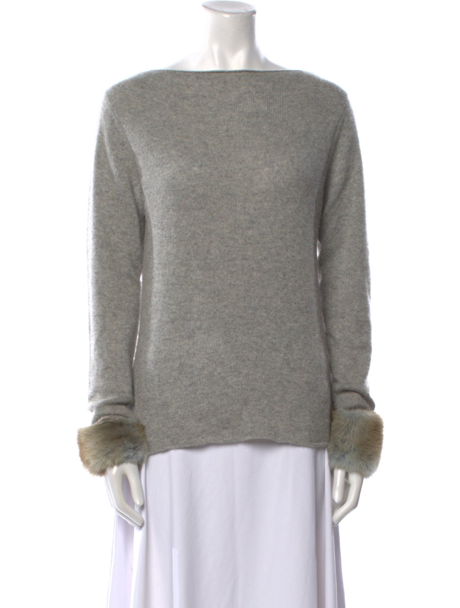 Dennis Basso Cashmere Bateau Neckline Sweater